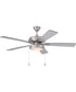 EOS Low Profile 1 bulb Frosted White 52" Ceiling Fan 1-Light Fan Brushed Polished Nickel