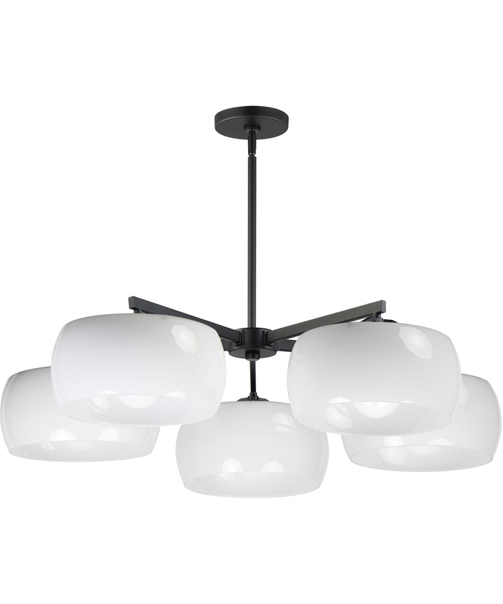 Glazed 5-Light Chandelier White / Black