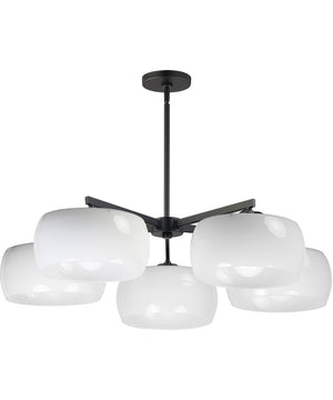 Glazed 5-Light Chandelier White / Black