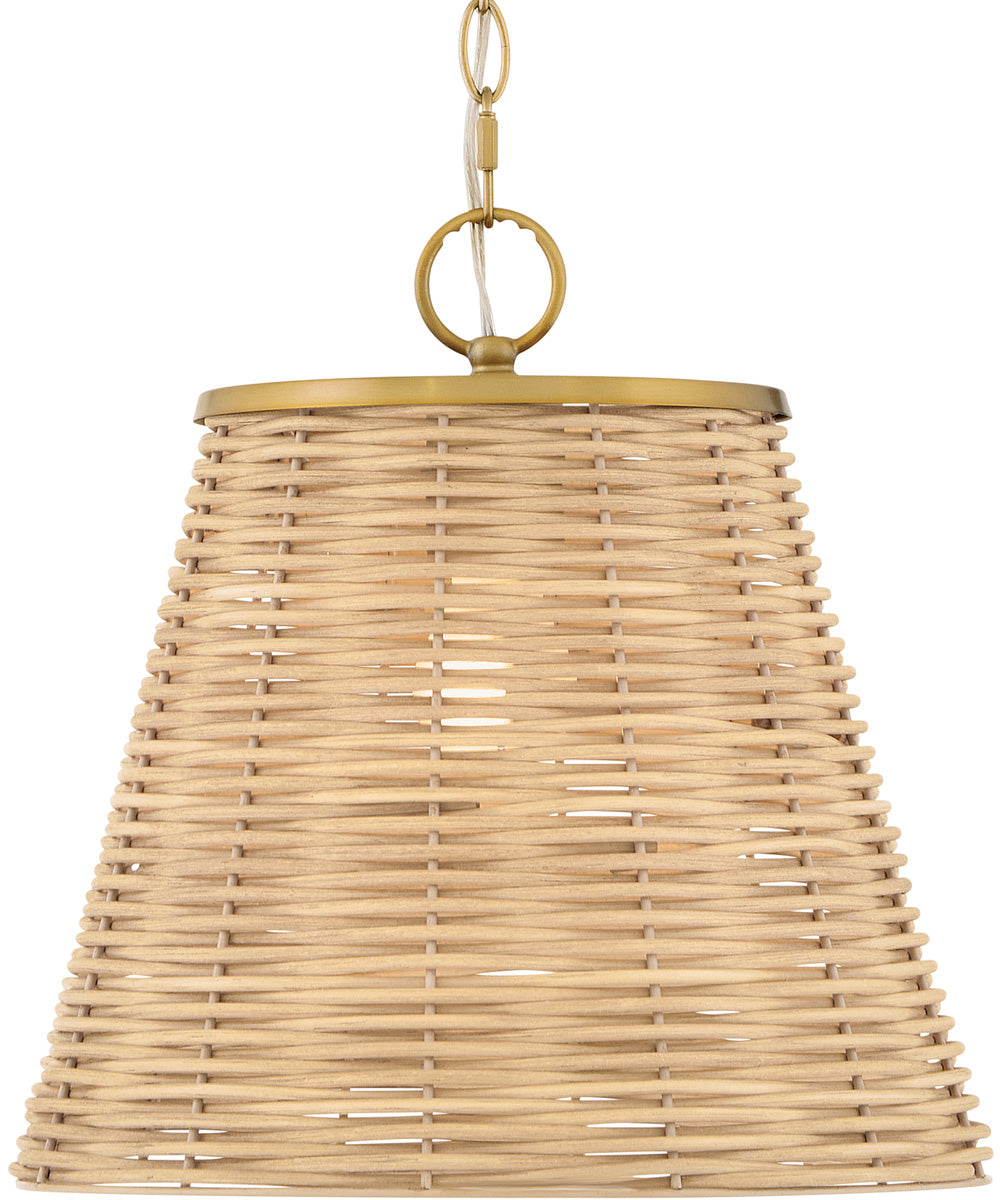 Brynn 1-Light Medium Pendant in Lacquered Brass