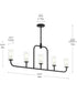 Mack 5-Light Linear Chandelier with Layered Glass Shades Matte Black
