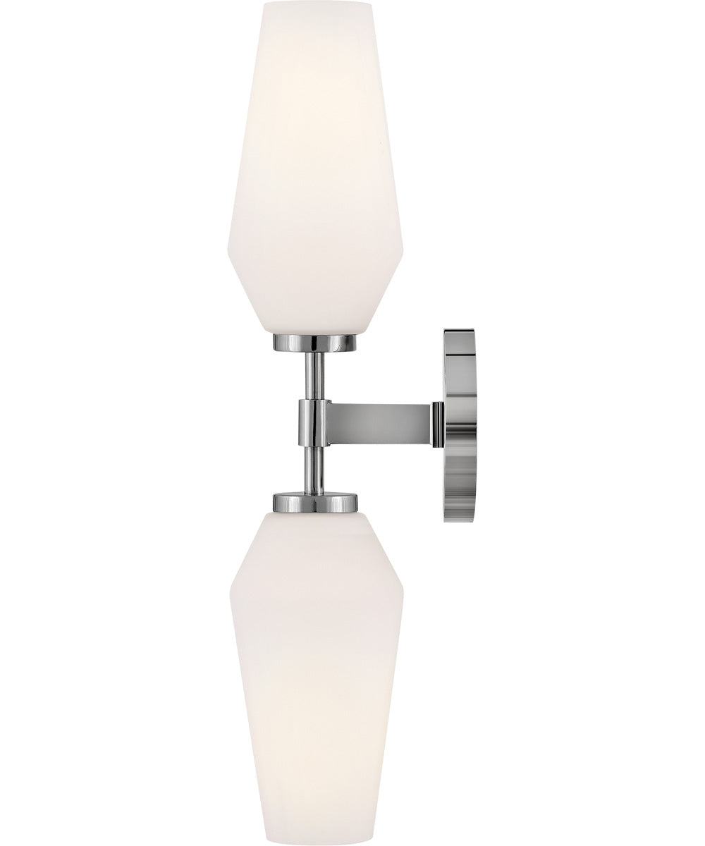 Gio 2-Light Large Two Light Sconce in Chrome
