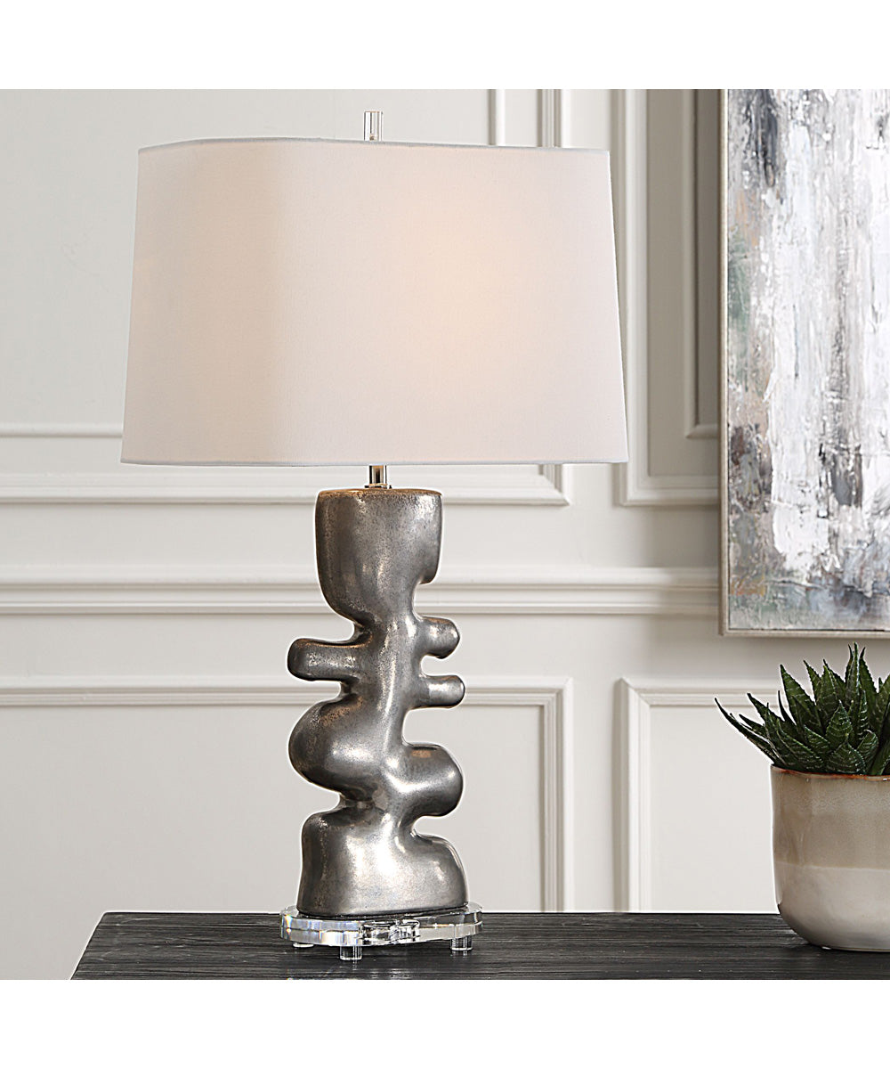 Free Flowing Nickel Table Lamp