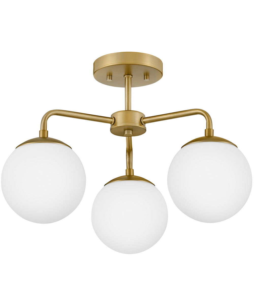Julep 3-Light Medium Semi-Flush Mount in Lacquered Brass