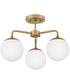Julep 3-Light Medium Semi-Flush Mount in Lacquered Brass