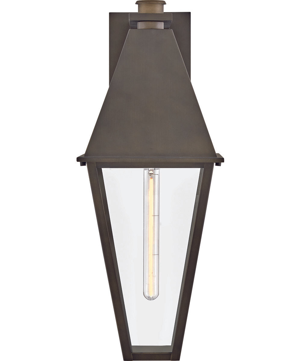 Endsley 1-Light Medium Wall Mount Lantern in Blackened Brass