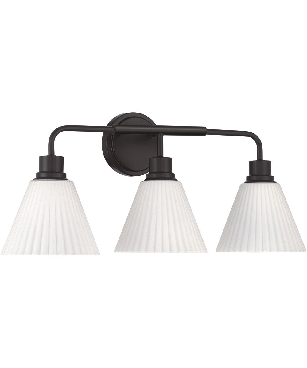 Pleated II 3-Light Lighting Flat Black