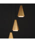 Rizzo 3-Light Pendant Black / Antique Brass