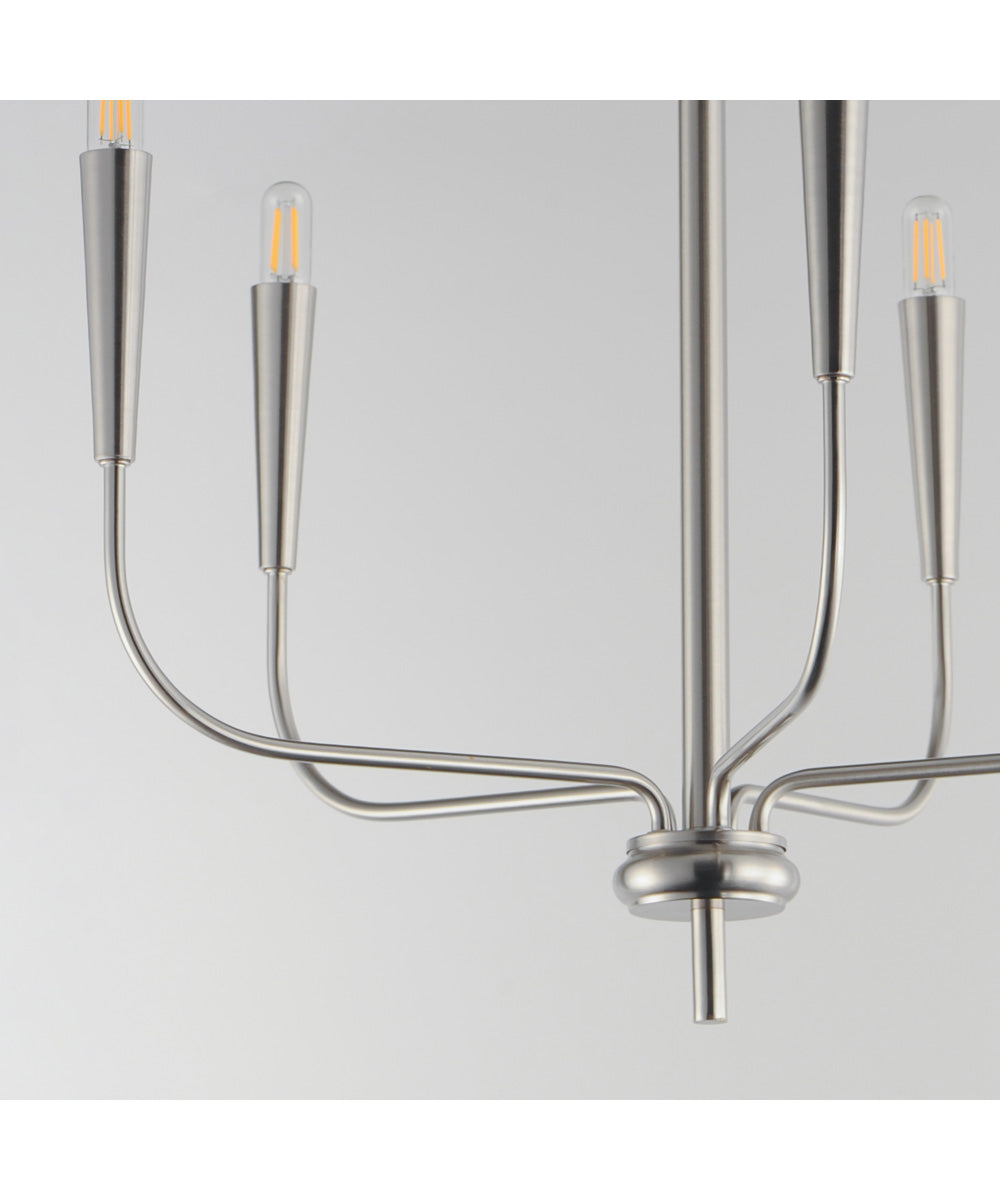 Vela 5-Light Chandelier Satin Nickel