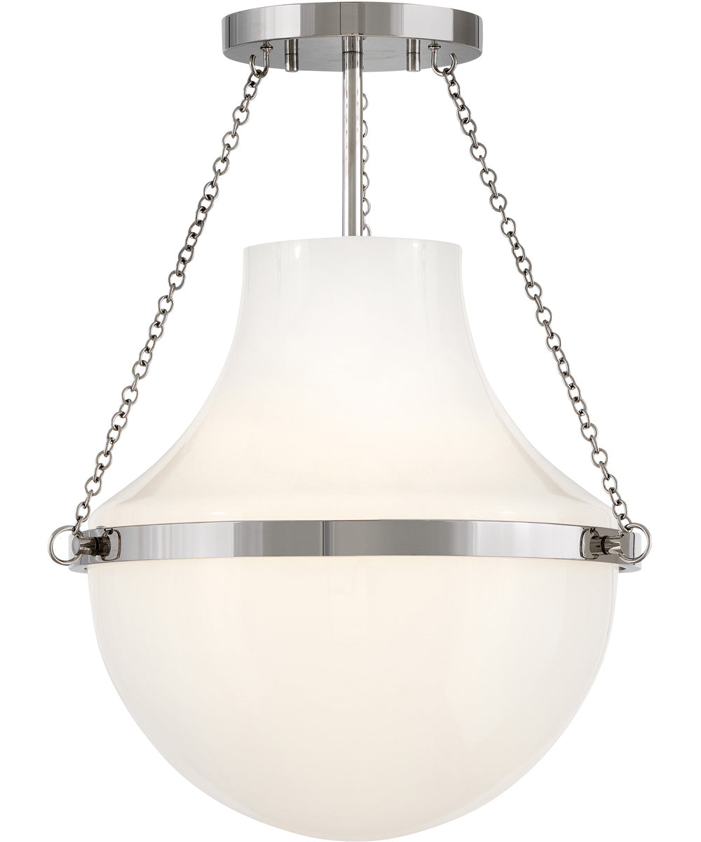 Collins 1-Light Medium Semi-Flush Mount in Polished Nickel