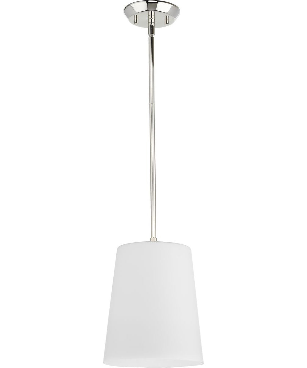 Clarion 1-Light Etched White Pendant P500429 Polished Nickel