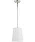 Clarion 1-Light Etched White Pendant P500429 Polished Nickel