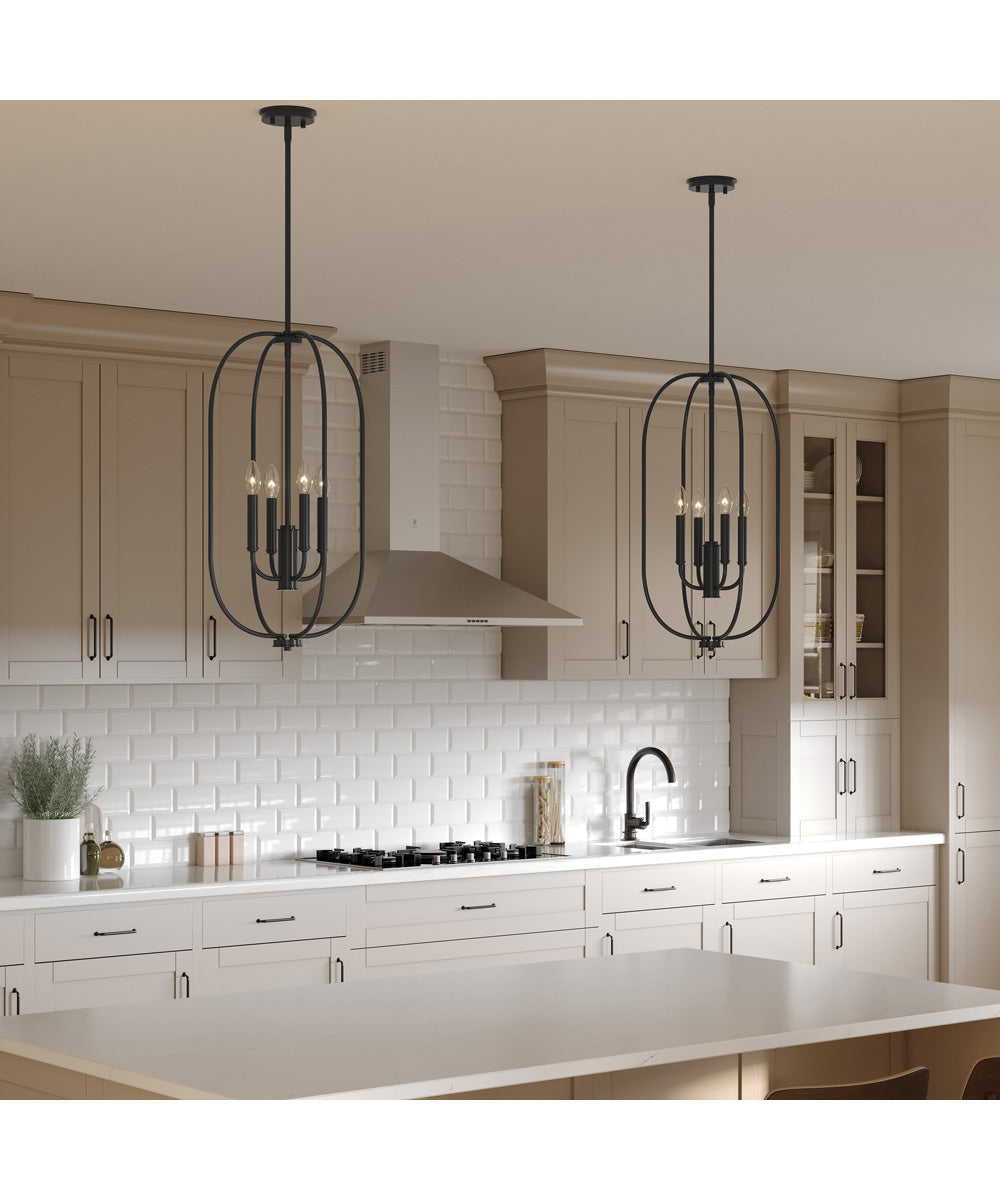 Reines 4-Light Foyer Pendant Matte Black