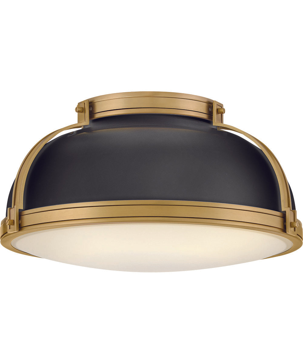 Barton 3-Light Medium Flush Mount in Black