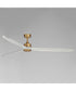 Woodwind 80 inch Solid Wood Blade Fan W LED Natural Aged Brass