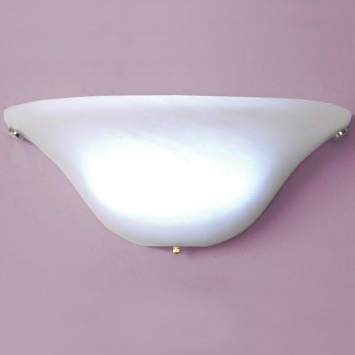 13"W LED Half Moon White Frosted Glass Battery Powered Wall Sconce Light Fixture