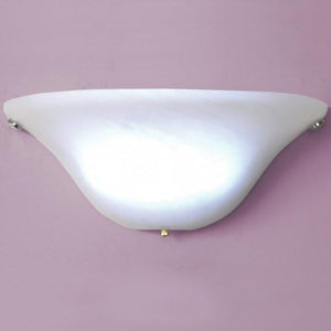 13"W LED Half Moon White Frosted Glass Battery Powered Wall Sconce Light Fixture