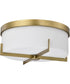 Roselle 3-Light Close-to-Ceiling Natural Brass