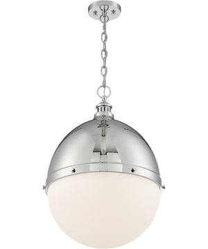 18"W Ronan 1-Light Pendant Polished Nickel