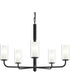Mack 5-Light Chandelier with Layered Glass Shades Matte Black