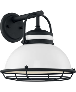 12"H Upton 1-Light Outdoor Gloss White / Textured Black