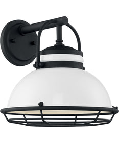 12"H Upton 1-Light Outdoor Gloss White / Textured Black