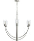 Jheni 6-Light Chandelier with Clear Glass Shades Brushed Nickel