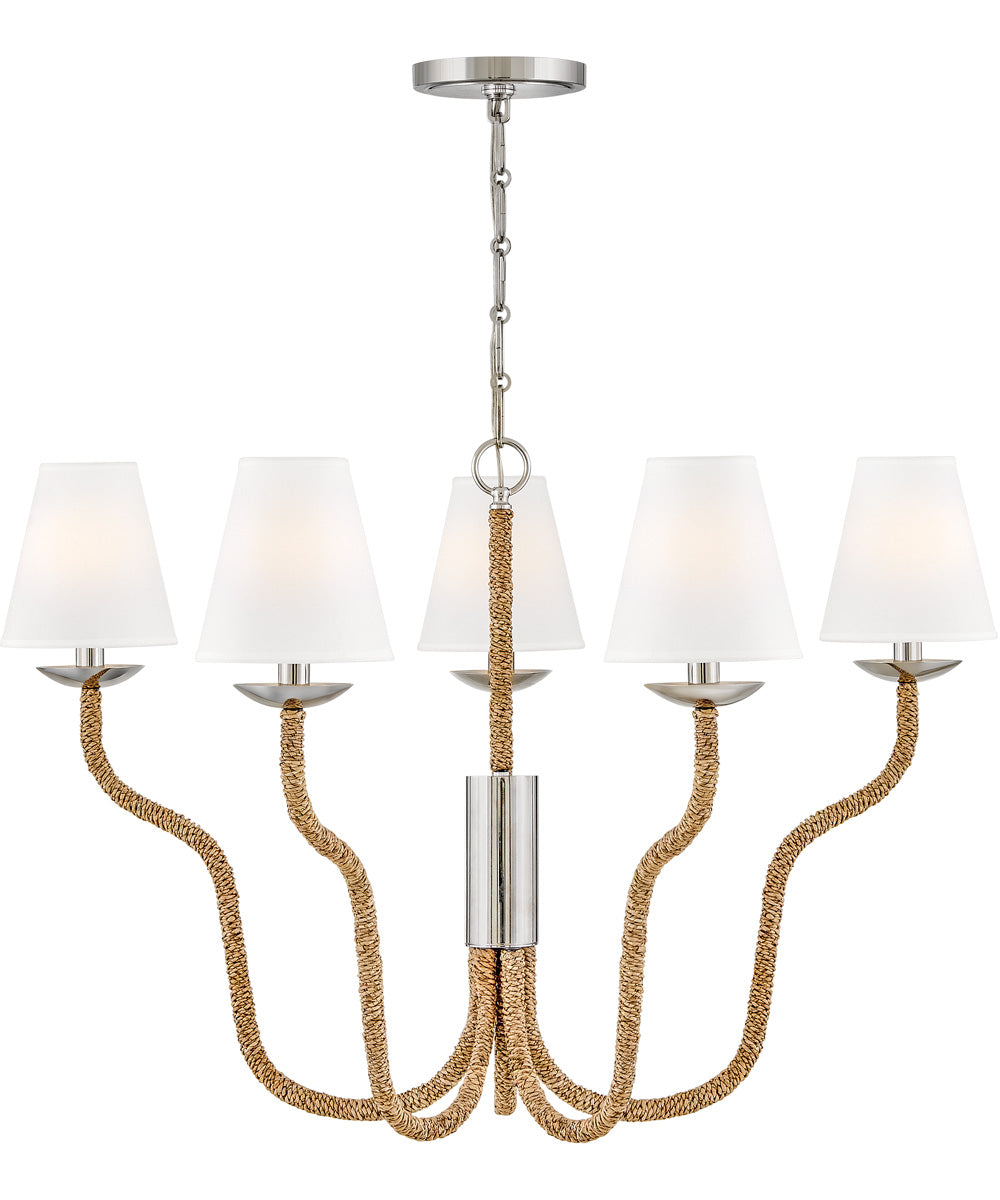 Harwich 5-Light Medium Chandelier in Polished Nickel