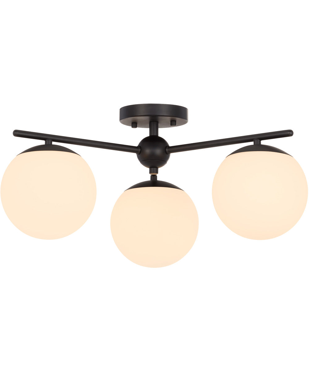 Jasper 3-light Semi-Flush Mount Matte Black