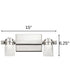 Vada 15"W 2-Light LED Vanity Bath Light, Polished Nickel Finish Clear Bubble Glass Shade by Kichler