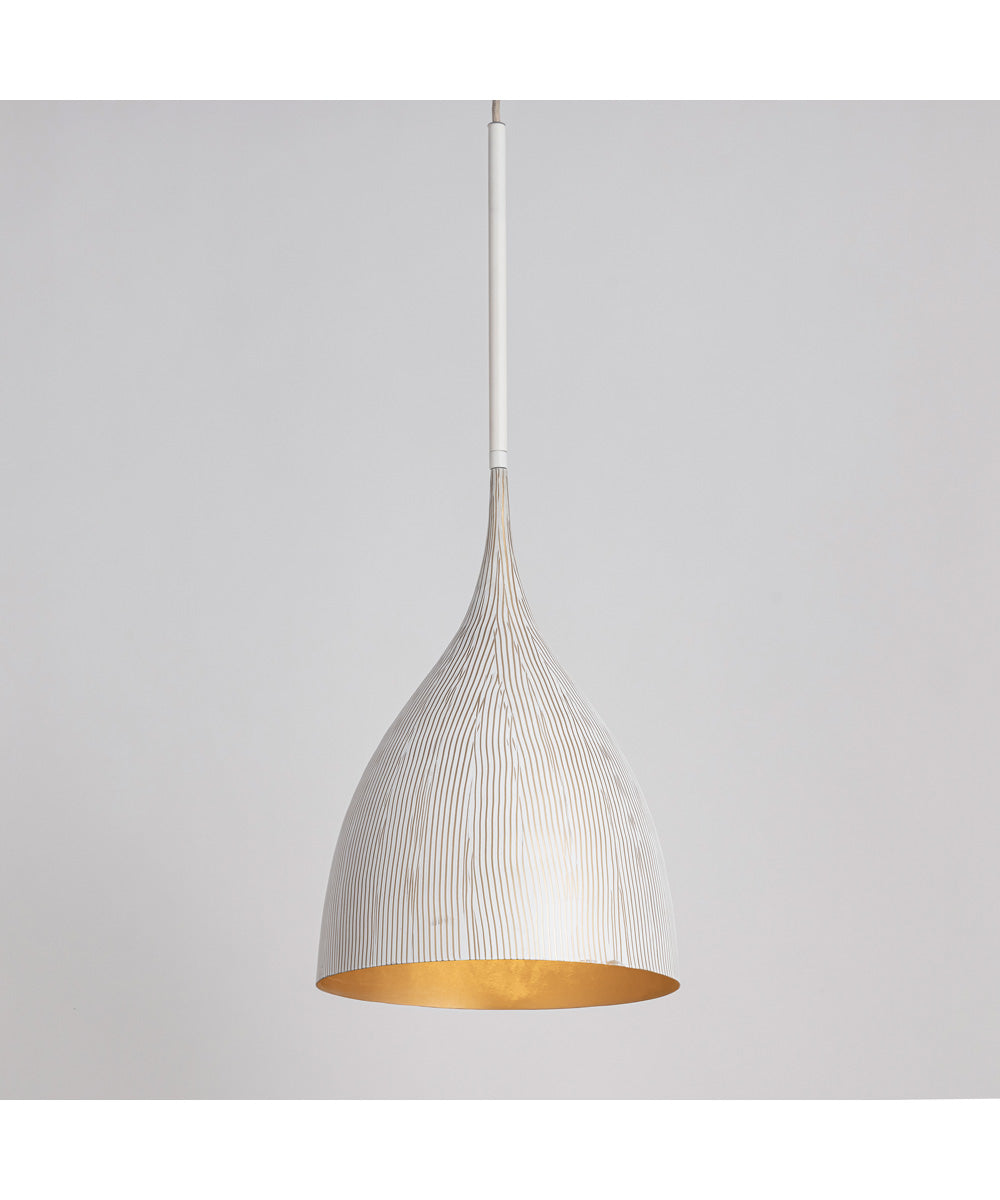 Fleur Small 1-Light Pendant White/Gold