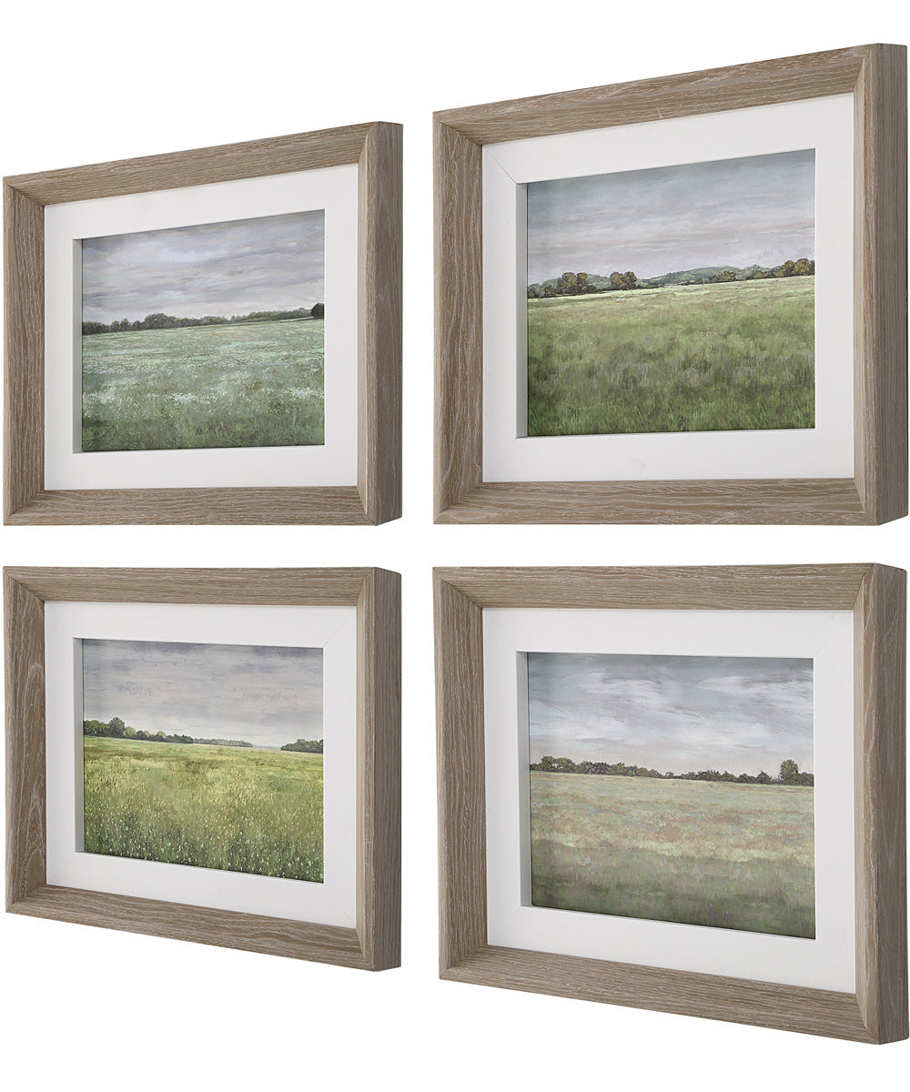 Quiet Meadows Framed Prints, Set of 4