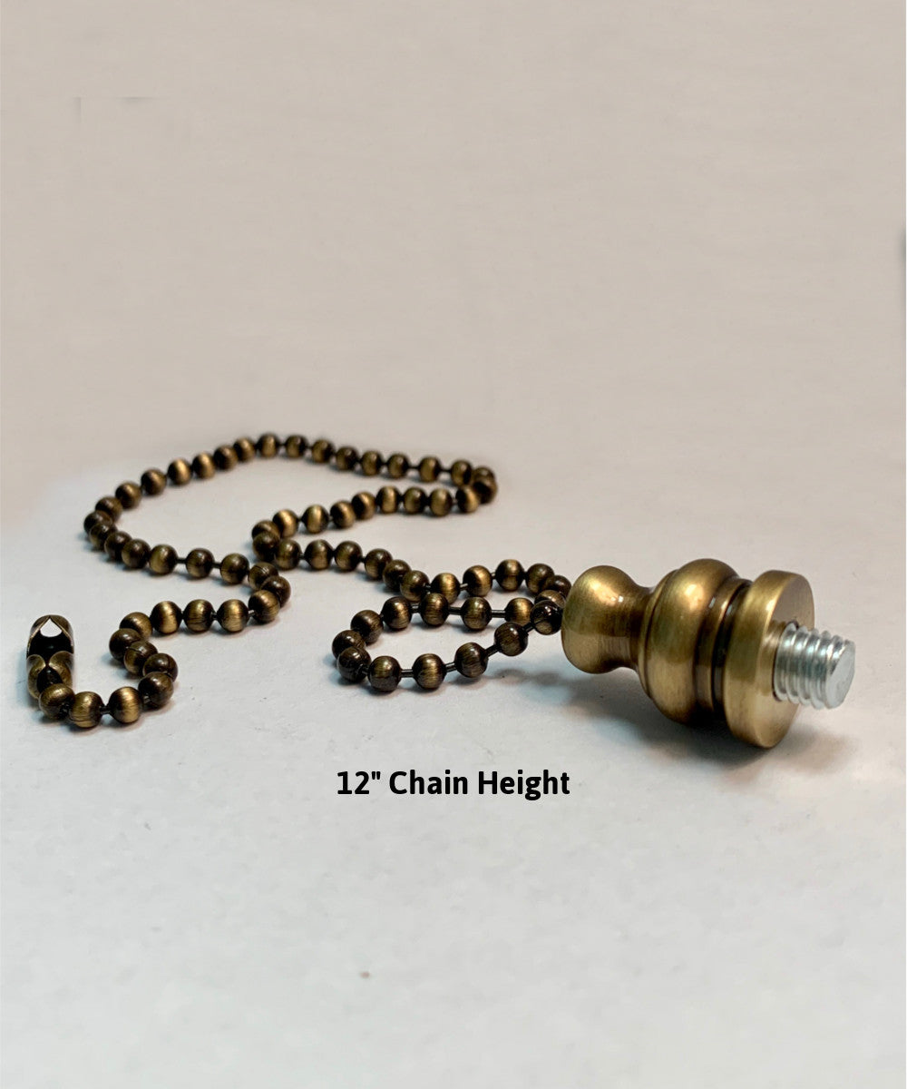 Volleyball Ceiling Fan Pull, 2.25"h with 12" Antiqued Brass Chain