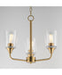Hudson 3-Light Chandelier Natural Aged Brass