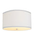 Moderne Flush Mount Conversion Kit 18"w White Linen  Shallow Drum Lampshade