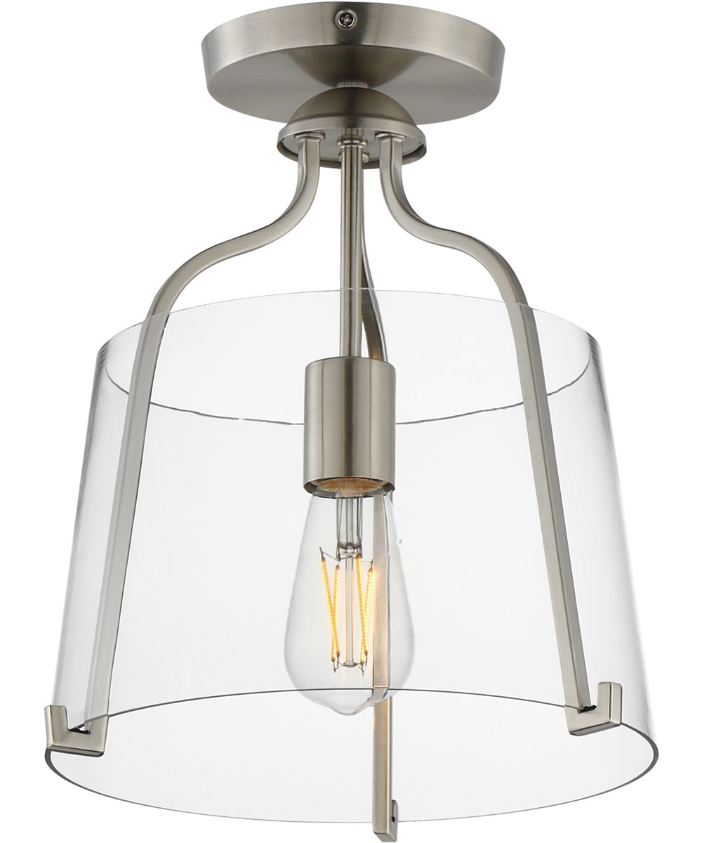 Bellmore 1-Light Pendant/Semi Flush Satin Nickel