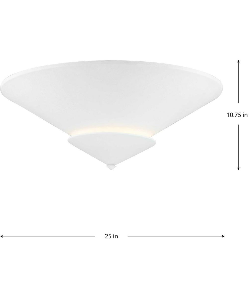 Pinellas 25 in. 4-Light Flush Mount White Plaster