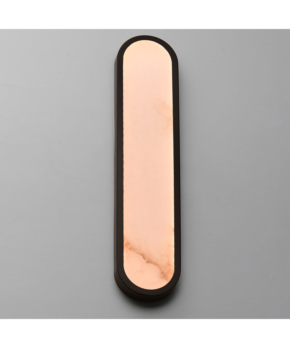 Plinth 24 inch LED  Alabaster Wall Sconce Dark Bronze