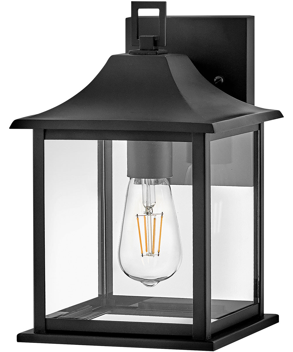 Nolan 1-Light Small Wall Mount Lantern in Black