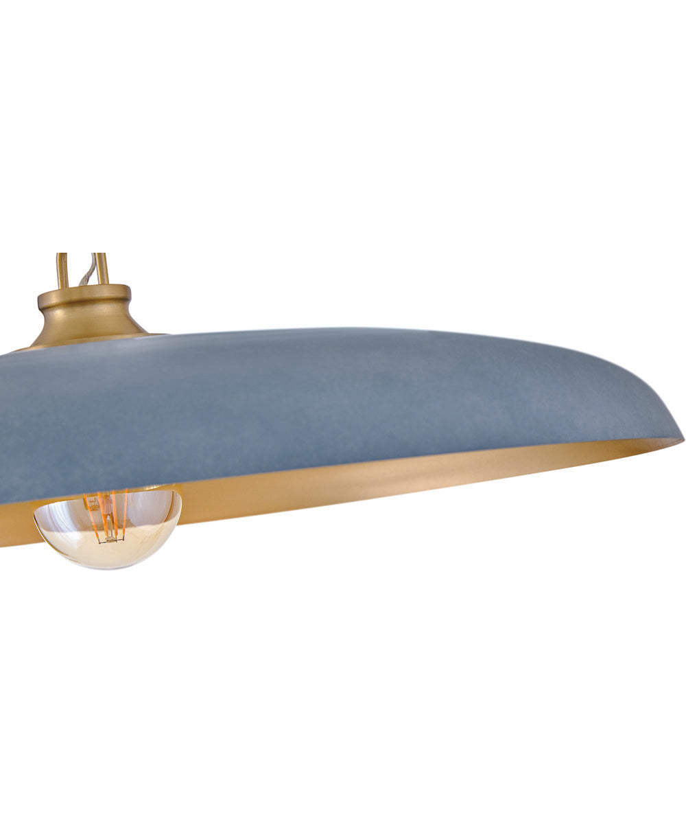 Sadie 1-Light Medium Dome Chandelier in Lacquered Brass