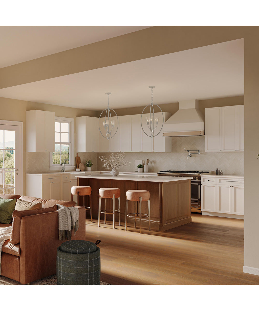 Jheni 3-Light Foyer Pendant with Clear Glass Shades Brushed Nickel