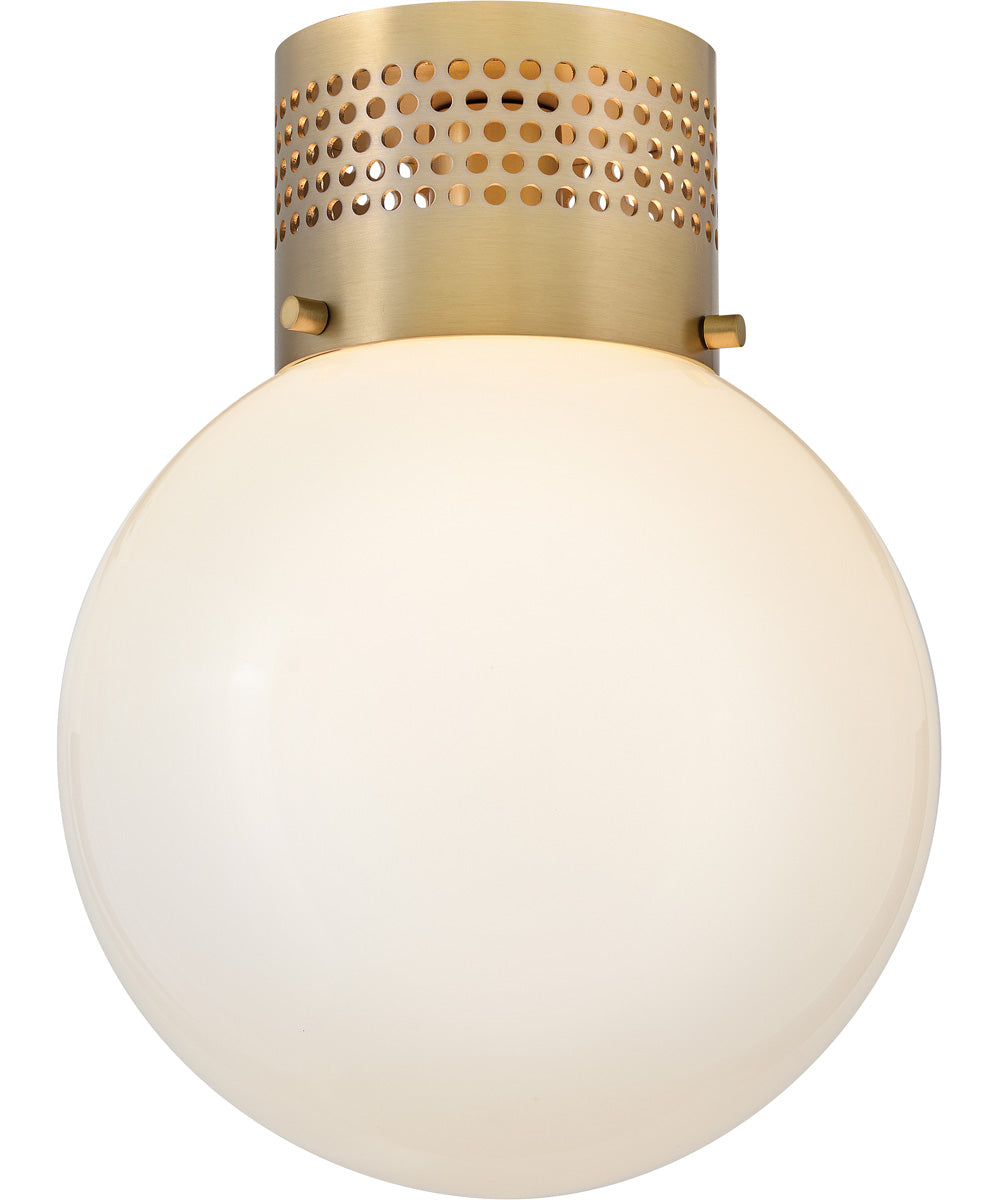 Taj 1-Light Small Flush Mount in Lacquered Brass
