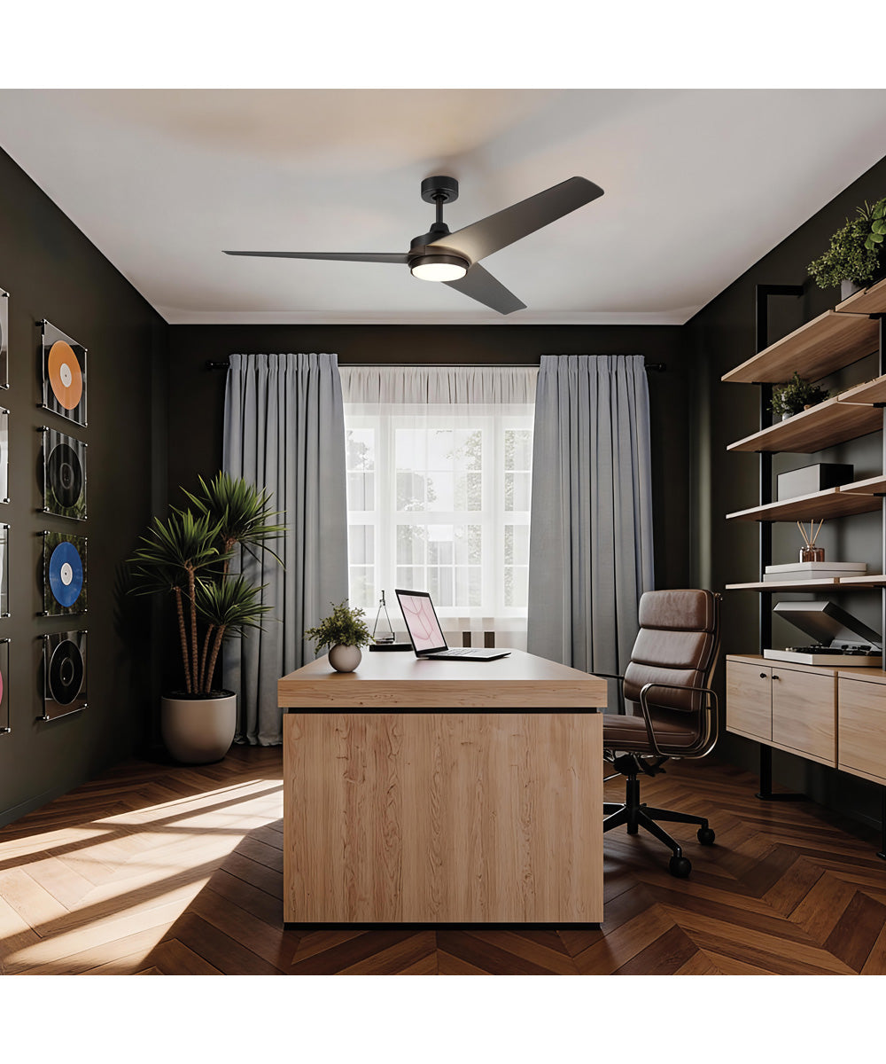 Velto 60-in. 3-Blade LED Modern Ceiling Fan Matte Black