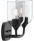 Ilia 2-Light Bath Vanity with Clear Glass Shade Matte Black