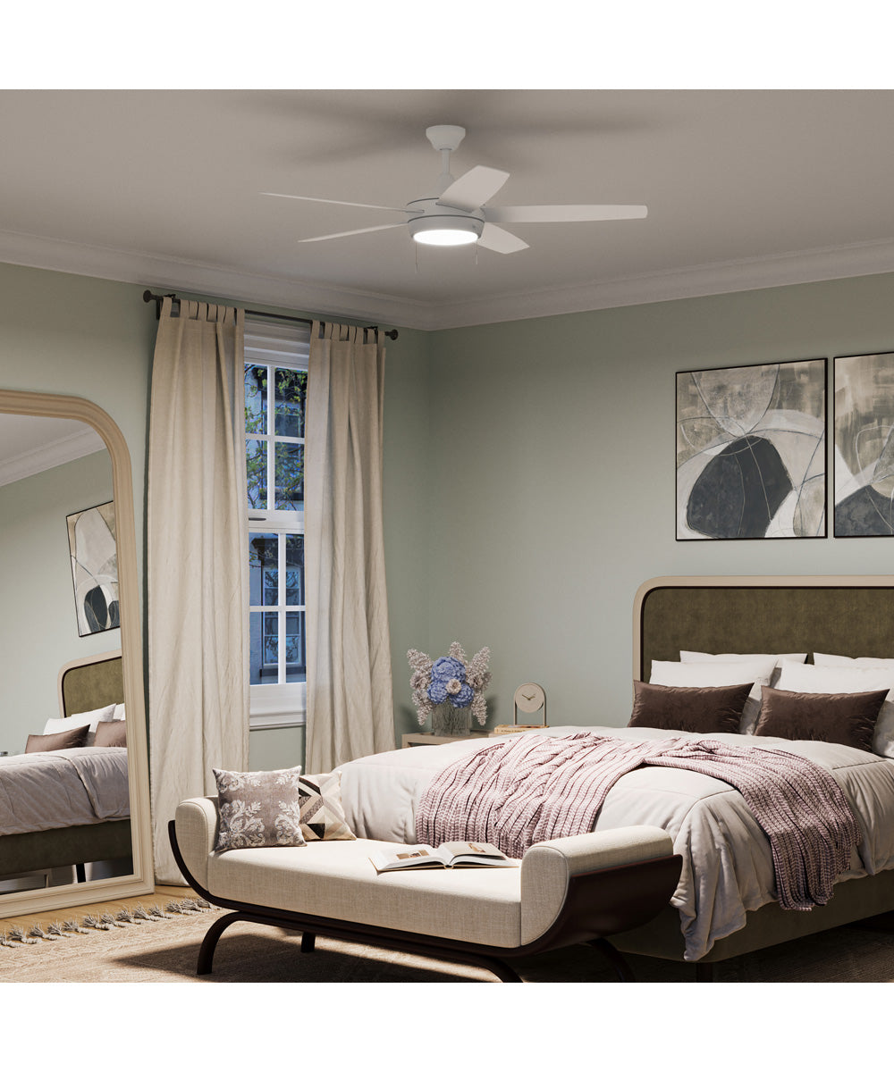 Nolyn V 52 in. 5-Blade Modern LED Ceiling Fan Matte White