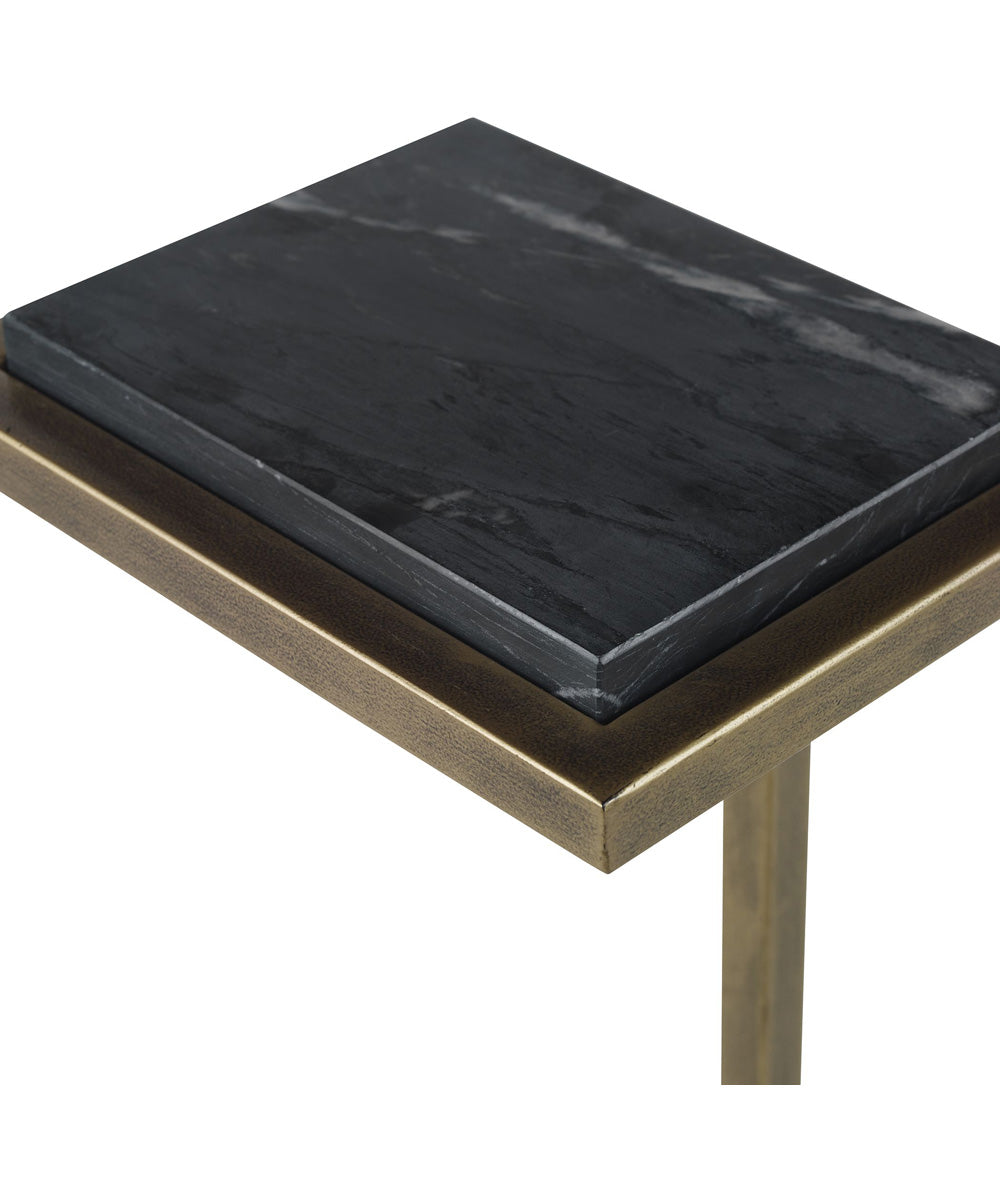 Martini Table in Aged Gold with Marine Black Marble