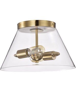 Dover 2-Light Close-to-Ceiling Vintage Brass