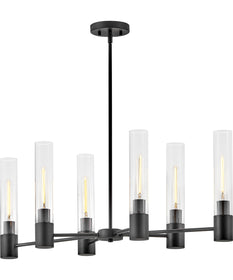 Shea 6-Light Small Linear Chandelier in Black