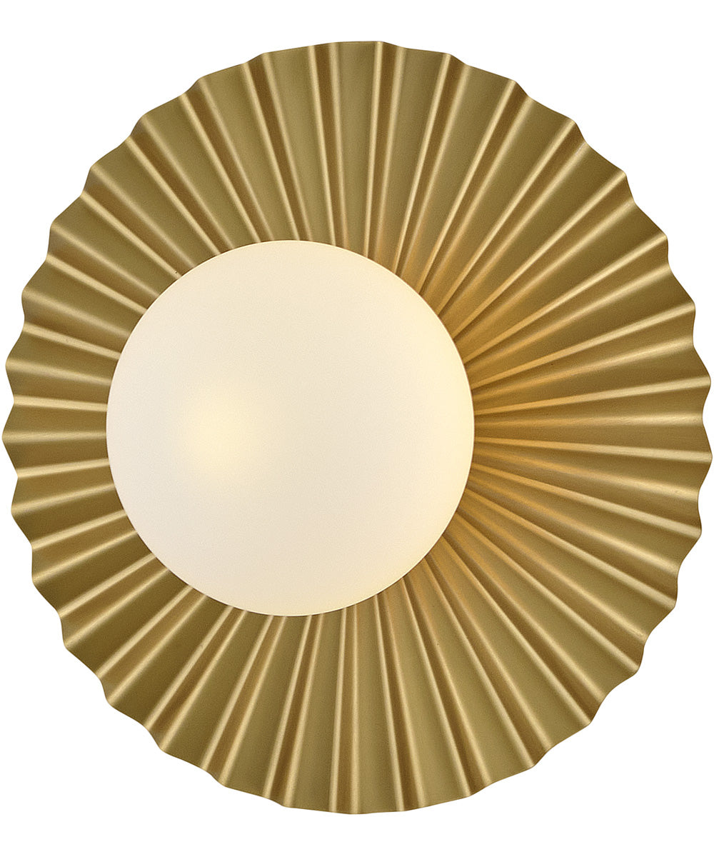 Stevie 1-Light Small Flush Mount in Lacquered Brass
