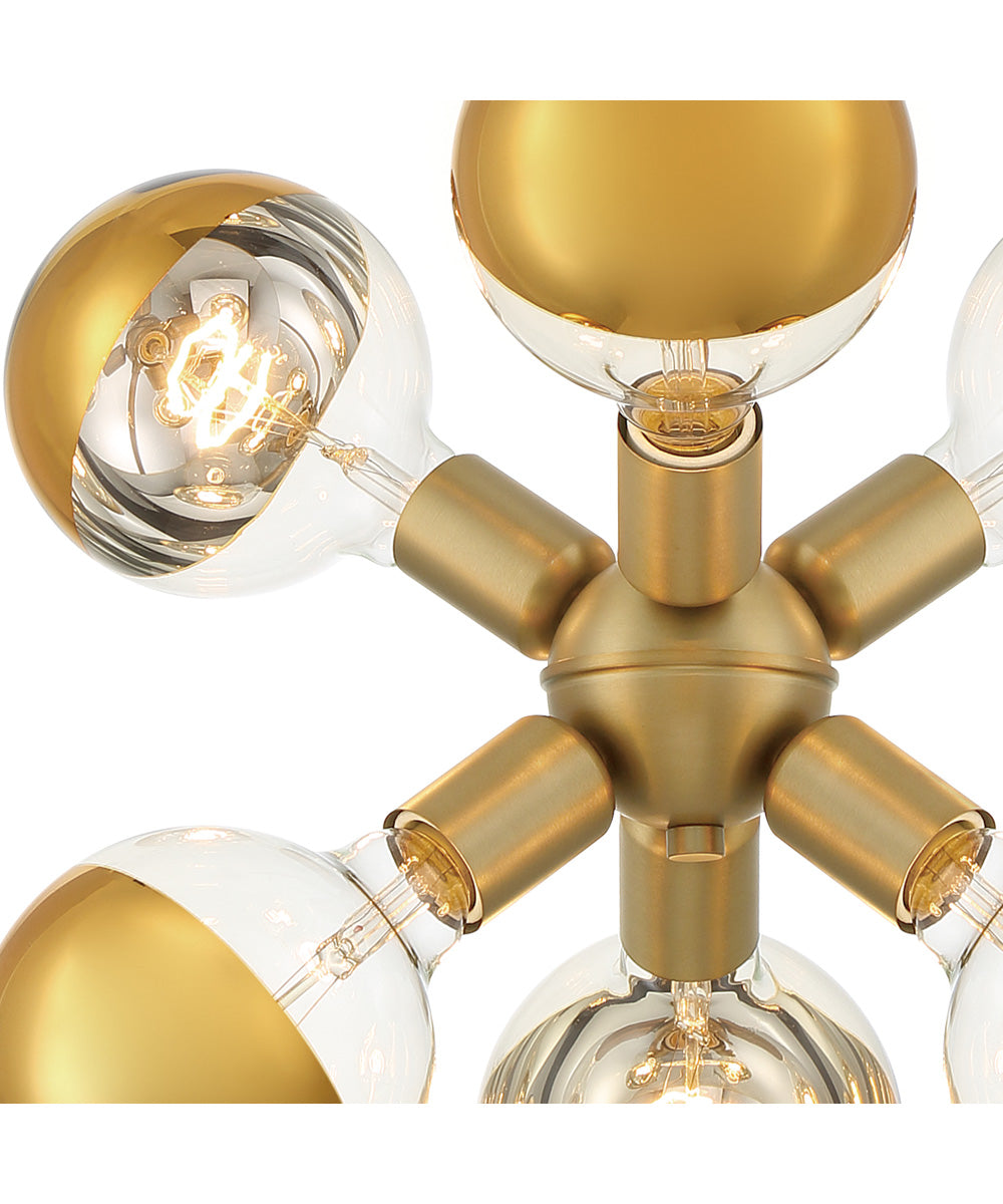 Gambit 6 Light Pendant Brushed Gold